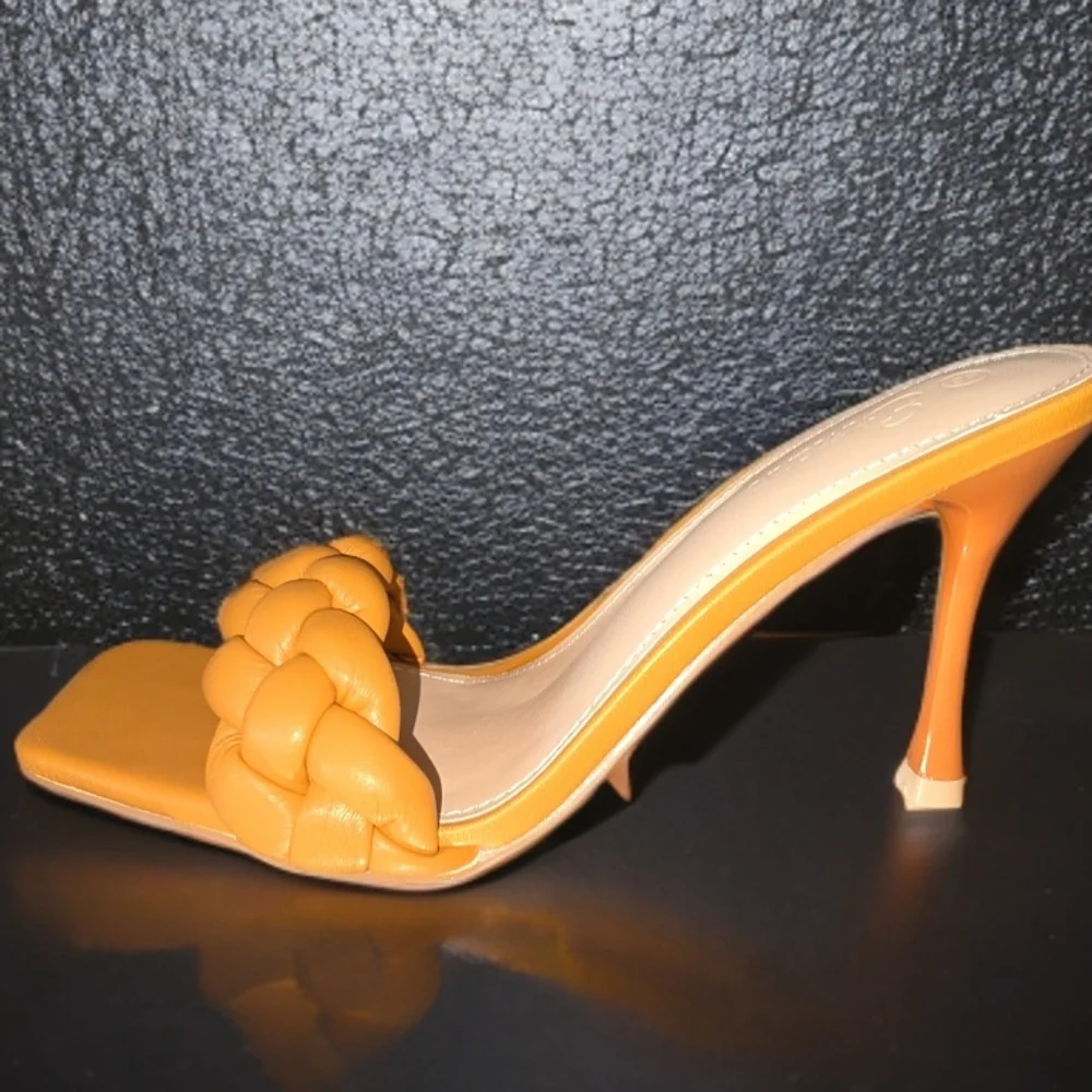Rusty Orange Braided Women's Heels - Picture 2 of 5